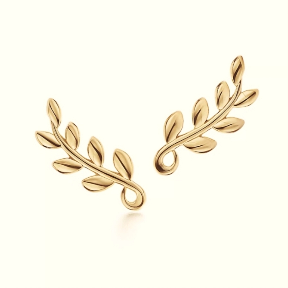 Tiffany Rose Gold Paloma Olive Climber Earrings 18k Gold